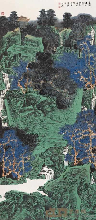满维起 2003年作 青城后山秀 镜心 180×80cm